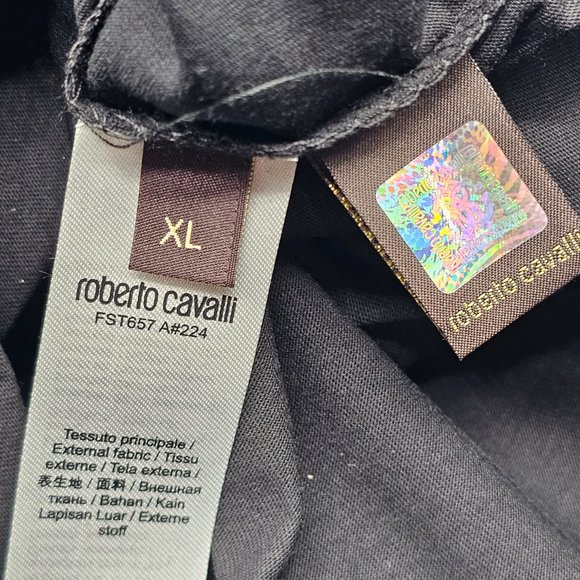Roberto CavalliFoil Crest Graphic T-Shirt - Black - Picture 4 of 5